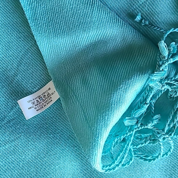NWOT Pashmina type scarves (set of 2) teal and purple - Picture 2 of 6
